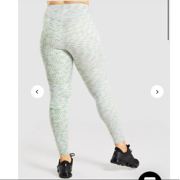 NWOT Gymshark training leggings light grey green and yellow flecked women’s SP - Picture 12 of 16